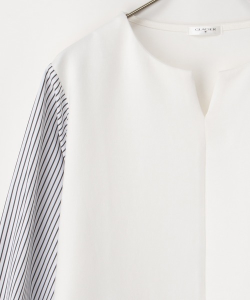 Honeys（ハニーズ）の「キーネックトップス（Tシャツ/カットソー・レディース・ブラック/ネイビー/キャメル/アイボリー・S/M/L/LL/3L）」の19枚目の写真