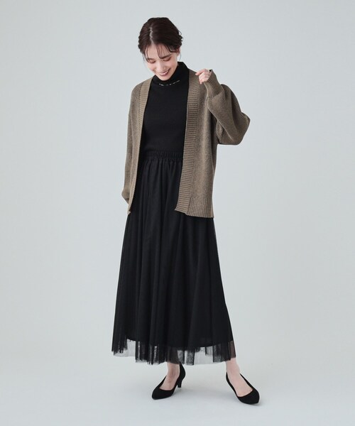 SHOO・LA・RUE（シューラルー）の「【洗える】ざっくり編みトッパーカーディガン（カーディガン/ボレロ・レディース・ワインレッド/アイボリー/ブラウン系/ブルー・00）」の16枚目の写真