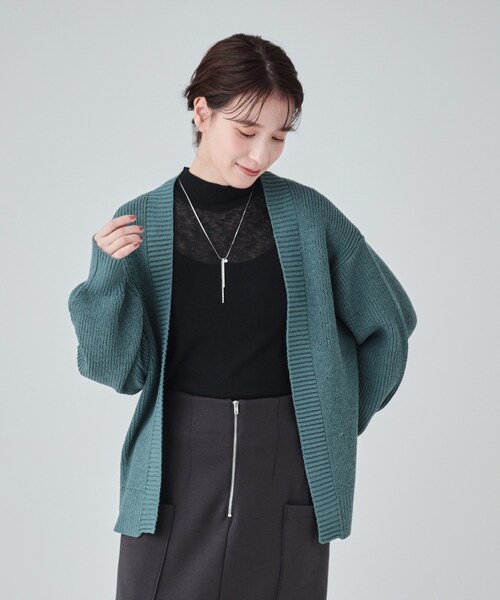 SHOO・LA・RUE（シューラルー）の「【洗える】ざっくり編みトッパーカーディガン（カーディガン/ボレロ・レディース・ワインレッド/アイボリー/ブラウン系/ブルー・00）」の18枚目の写真