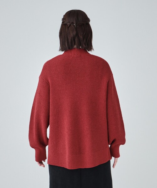 SHOO・LA・RUE（シューラルー）の「【洗える】ざっくり編みトッパーカーディガン（カーディガン/ボレロ・レディース・ワインレッド/アイボリー/ブラウン系/ブルー・00）」の7枚目の写真
