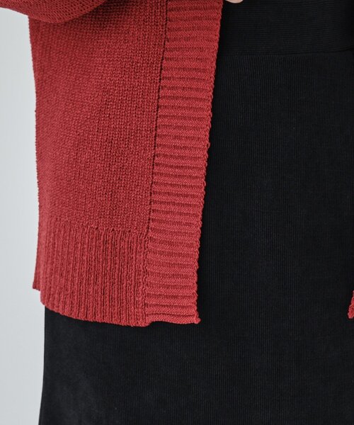 SHOO・LA・RUE（シューラルー）の「【洗える】ざっくり編みトッパーカーディガン（カーディガン/ボレロ・レディース・ワインレッド/アイボリー/ブラウン系/ブルー・00）」の10枚目の写真