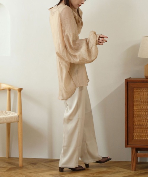 NOAHL(ノアル)の「【NOAHL】スリータックストレートパンツ(その他パンツ・レディース・ブラウン系/アイボリー/ブラック/チェック/ベージュ系/ブラウン・S/M/L/XL)」の11枚目の写真