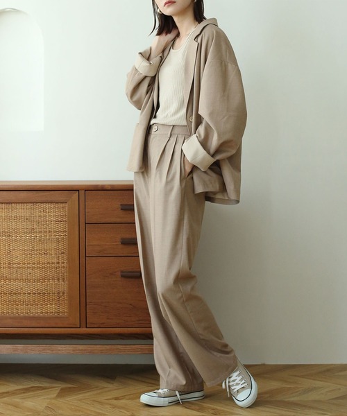 NOAHL(ノアル)の「【NOAHL】スリータックストレートパンツ(その他パンツ・レディース・ブラウン系/アイボリー/ブラック/チェック/ベージュ系/ブラウン・S/M/L/XL)」の16枚目の写真