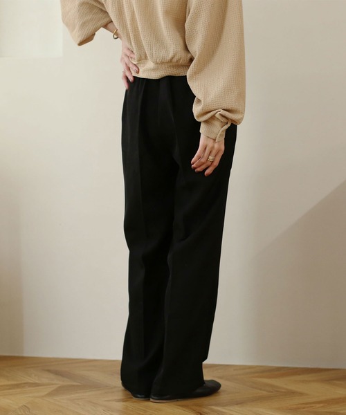 NOAHL(ノアル)の「【NOAHL】スリータックストレートパンツ(その他パンツ・レディース・ブラウン系/アイボリー/ブラック/チェック/ベージュ系/ブラウン・S/M/L/XL)」の19枚目の写真