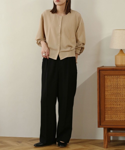 NOAHL(ノアル)の「【NOAHL】スリータックストレートパンツ(その他パンツ・レディース・ブラウン系/アイボリー/ブラック/チェック/ベージュ系/ブラウン・S/M/L/XL)」の20枚目の写真