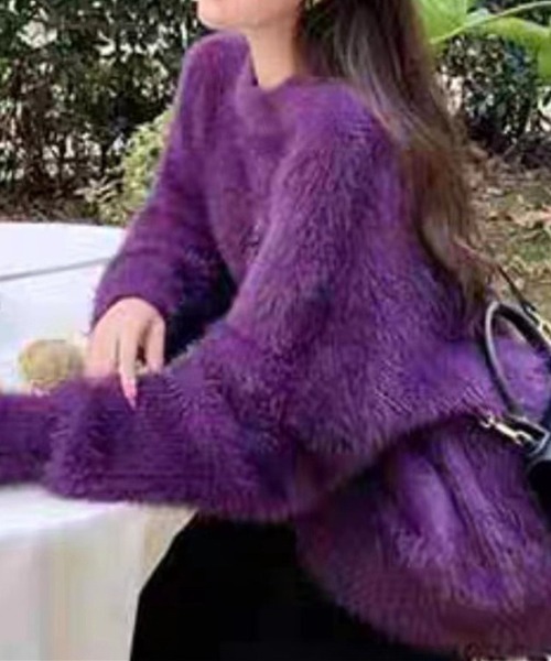 セール】シャギーニット長袖プルオーバー（ニット/セーター）｜deux