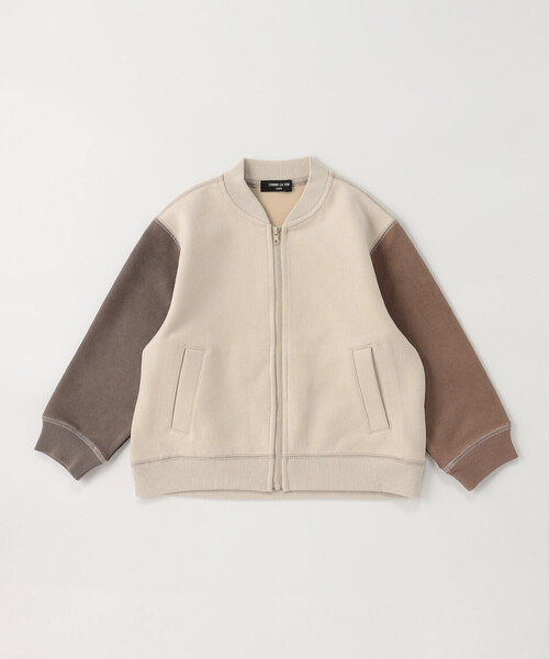 COMME CA ISM（コムサイズム）の「配色切り替えブルゾン（ブルゾン・キッズ・アイボリー/サックスブルー/ブラック・130cm/120cm/110cm/100cm/150cm/140cm）」の2枚目の写真