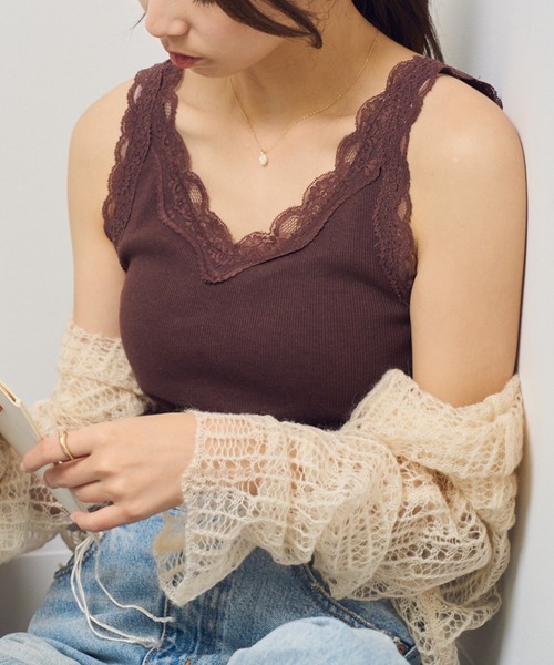 セール】【MAISON BREEZE】レースカップインタンクトップ ブラトップ