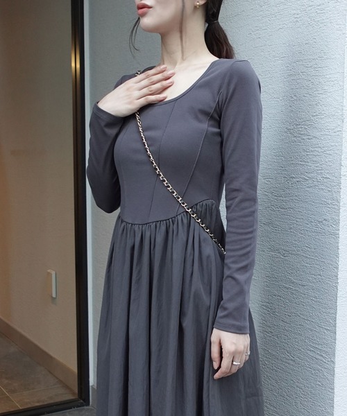 異素材ドッキングワンピース（ワンピース）｜CORNERS（コーナーズ）