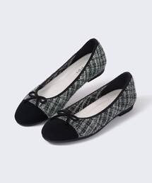 OHGA⟡.·ツィードバレエシューズ♡ OHGA グレーツイードビジューシューズ