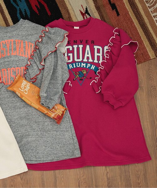 BREEZE（ブリーズ）の「【リンク】カレッジフリルワンピース（ワンピース・キッズ・アイボリー/グレー/ローズ・80/90/100/110/120/130/140）」の3枚目の写真