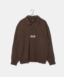 中古・古着通販】HUF (ハフ) ハーフジップスウェット ブラウン