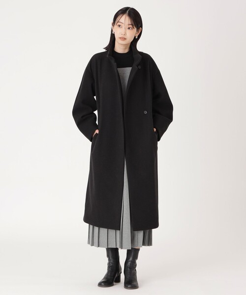 CAST:（キャストコロン）の「【イチオシ/蓄熱裏地】スタンドカラーロングコート（その他アウター・レディース・グリーン/ブラック/グレー・S/M）」の15枚目の写真