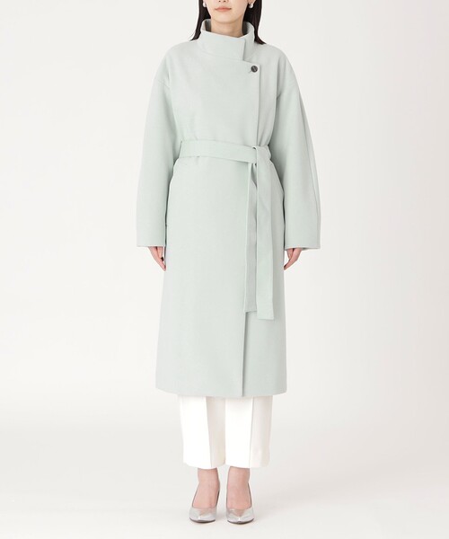 CAST:（キャストコロン）の「【イチオシ/蓄熱裏地】スタンドカラーロングコート（その他アウター・レディース・グリーン/ブラック/グレー・S/M）」の12枚目の写真