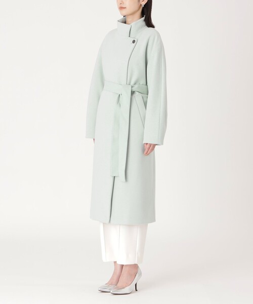 CAST:（キャストコロン）の「【イチオシ/蓄熱裏地】スタンドカラーロングコート（その他アウター・レディース・グリーン/ブラック/グレー・S/M）」の11枚目の写真