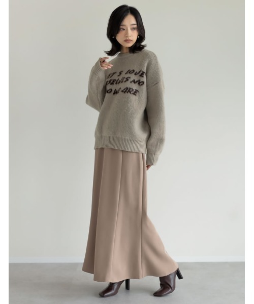 2024-25 WINTER COLLECTION]配色メッセージロゴシャギーニット