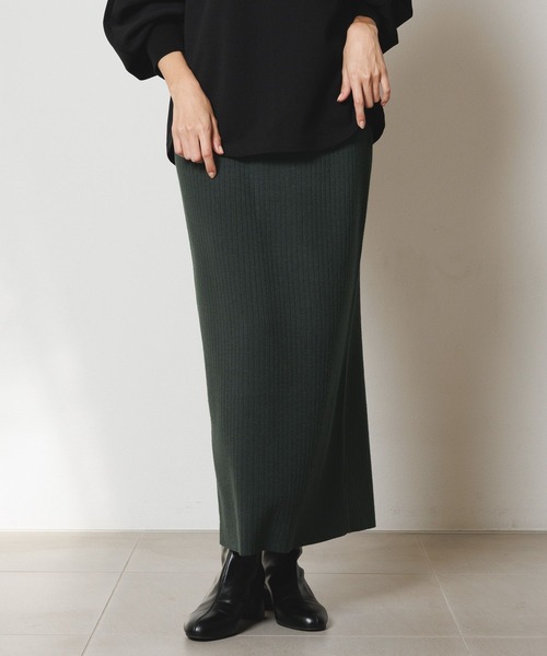 Elura（エルーラ）の「毛玉しらずナロースカート＜低身長サイズあり＞/133698（スカート・レディース・ホワイト/ダークネイビー/グリーン系その他4/ブラック/ブラウン系その他・MEDIUM/LARGE/FREE(S)）」の4枚目の写真