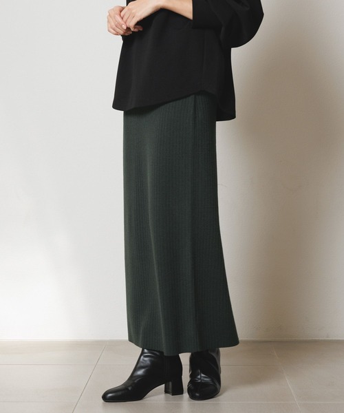 Elura（エルーラ）の「毛玉しらずナロースカート＜低身長サイズあり＞/133698（スカート・レディース・ホワイト/ダークネイビー/グリーン系その他4/ブラック/ブラウン系その他・MEDIUM/LARGE/FREE(S)）」の6枚目の写真