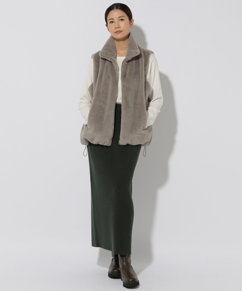 Elura（エルーラ）の「毛玉しらずナロースカート＜低身長サイズあり＞/133698（スカート・レディース・ホワイト/ダークネイビー/グリーン系その他4/ブラック/ブラウン系その他・MEDIUM/LARGE/FREE(S)）」の11枚目の写真