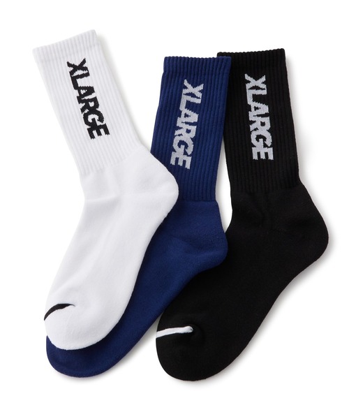 XLARGE（エクストララージ）の「【販売終了】STANDARD LOGO SOCKS（ソックス/靴下・メンズ・ブラック/ネイビー/ホワイト・ONE SIZE）」の4枚目の写真