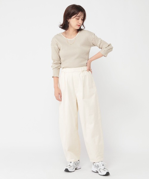 studio CLIP（スタディオクリップ）の「【吸湿発熱】アソートハイヒートコットンダブルフロントプルオーバー[プラスサイズあり]（Tシャツ/カットソー・レディース・その他2/その他1/ライトグレー/オフホワイト・ﾌﾘｰ(L)/MEDIUM/LARGE）」の7枚目の写真