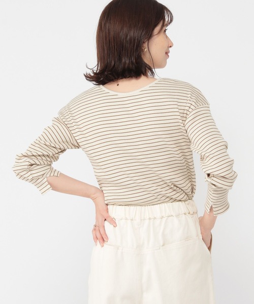 studio CLIP（スタディオクリップ）の「【吸湿発熱】アソートハイヒートコットンダブルフロントプルオーバー[プラスサイズあり]（Tシャツ/カットソー・レディース・その他2/その他1/ライトグレー/オフホワイト・ﾌﾘｰ(L)/MEDIUM/LARGE）」の9枚目の写真