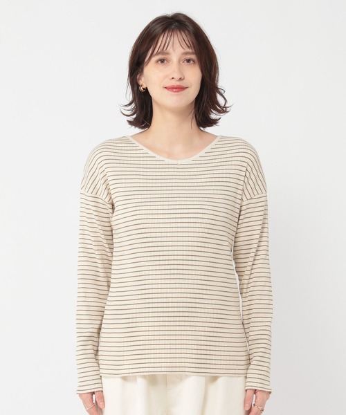 studio CLIP（スタディオクリップ）の「【吸湿発熱】アソートハイヒートコットンダブルフロントプルオーバー[プラスサイズあり]（Tシャツ/カットソー・レディース・その他2/その他1/ライトグレー/オフホワイト・ﾌﾘｰ(L)/MEDIUM/LARGE）」の14枚目の写真