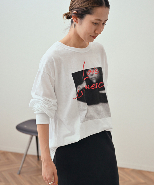 FRAMeWORK(フレームワーク)の「J.J.Mercer 別注 LOVE ロンT(Tシャツ/カットソー・レディース・ホワイト/ホワイト×ホワイト・FREE)」の6枚目の写真
