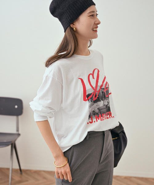 FRAMeWORK(フレームワーク)の「J.J.Mercer 別注 LOVE ロンT(Tシャツ/カットソー・レディース・ホワイト/ホワイト×ホワイト・FREE)」の17枚目の写真