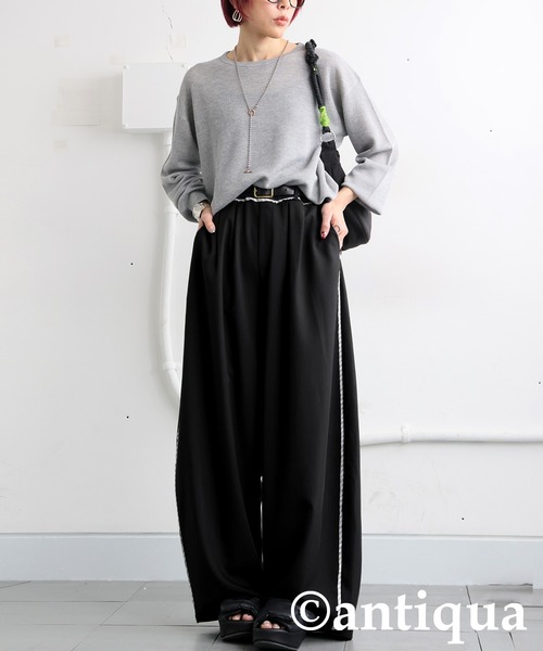 antiqua(アンティカ)の「切り替えパンツ(その他パンツ・レディース・ブラック/グレー・LARGE/MEDIUM)」の3枚目の写真