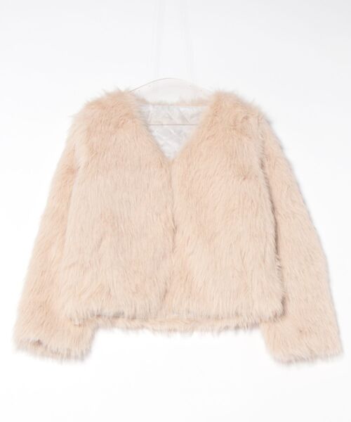 Ritzy(リッツィー)の「ノーカラー ショート丈 フェイクファーコート(その他アウター・レディース・モカ/ダークグレー/ベージュ/ホワイト・FREE/M/L)」の13枚目の写真