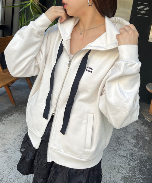 Chico（チコ）の「ワイドリボンフードジップパーカー（パーカー）」 - WEAR