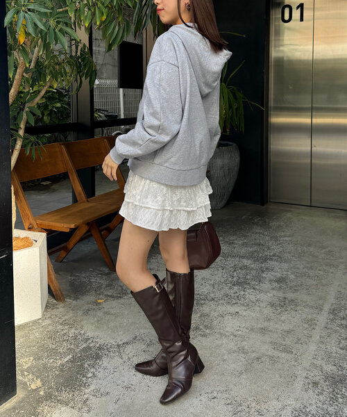 Chico(チコ)の「ワイドリボンフードジップパーカー(パーカー・レディース・ネイビー/ホワイト/グレー・FREE)」の20枚目の写真