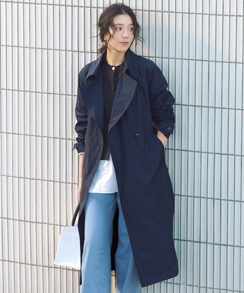 23区 L(ニジュウサンクオオキイサイズ)の「【VERY3月号掲載/撥水加工/洗える】LIMONTA ハイカウントメモリータフタ コート(その他アウター・レディース・ブラウン系/ネイビー系/グレー系・46/44)」の3枚目の写真