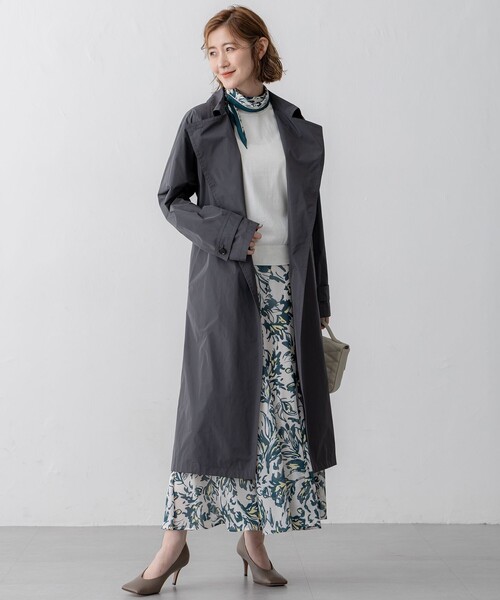 23区 L(ニジュウサンクオオキイサイズ)の「【VERY3月号掲載/撥水加工/洗える】LIMONTA ハイカウントメモリータフタ コート(その他アウター・レディース・ブラウン系/ネイビー系/グレー系・46/44)」の10枚目の写真