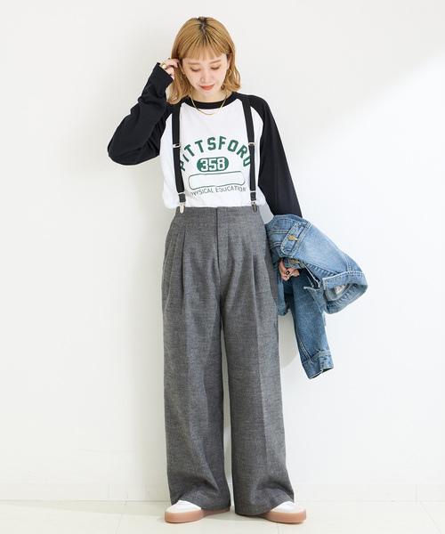 【セール】バックウォームサスペンダー付きタックトラウザー（その他パンツ）｜B.C STOCK（ベーセーストック）