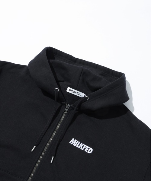 MILKFED.（ミルクフェド）の「SLANT LOGO ZIP UP HOODIE（パーカー・レディース・ブラック/アッシュ/オートミール・M/L）」の7枚目の写真
