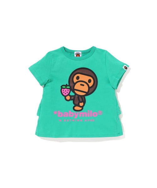 【セール】BABY MILO STRAWBERRY FRILL TEE（Tシャツ/カットソー）｜A BATHING APE（アベイシングエイプ）