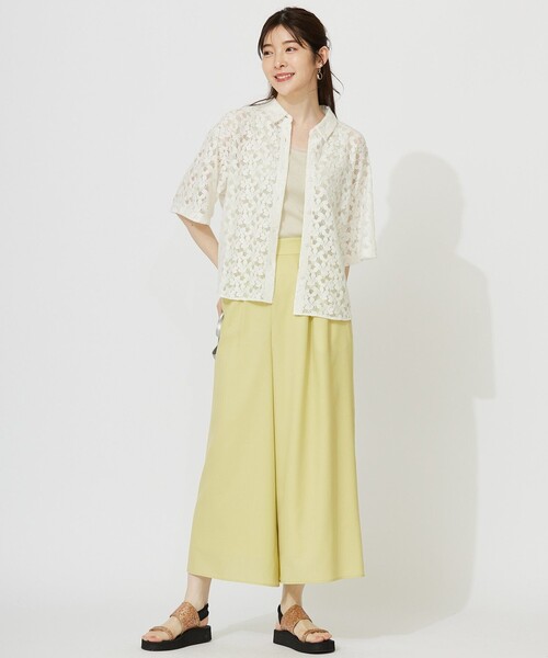 ANY SIS（エニィスィス）の「【洗える】チュールコンビラメ タンクトップ（タンクトップ・レディース・ベージュ系/ブラック系/ライトグレー系・2）」の8枚目の写真