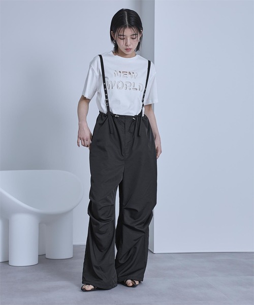 emicetic エミックエティック　サスペンダーパンツ cavane — 「 emic:etic 」 Suspenders pants / linen100