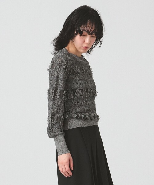 Ray BEAMS(レイビームス)の「RBS / フリンジ シアー クルーネック(ニット/セーター・レディース・グレー/ベージュ・ONE SIZE)」の19枚目の写真