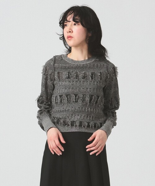 Ray BEAMS(レイビームス)の「RBS / フリンジ シアー クルーネック(ニット/セーター・レディース・グレー/ベージュ・ONE SIZE)」の20枚目の写真