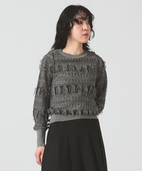 Ray BEAMS(レイビームス)の「RBS / フリンジ シアー クルーネック(ニット/セーター・レディース・グレー/ベージュ・ONE SIZE)」の21枚目の写真