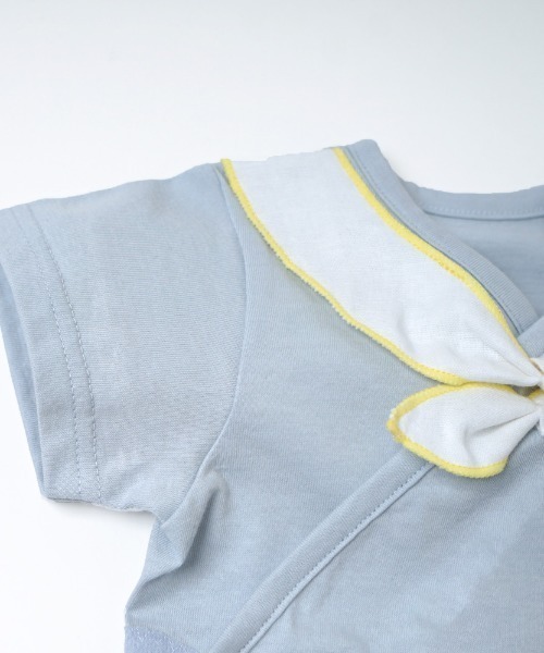 10mois（ディモワ）の「【10mois(ディモワ)】PATTO SATTO OMEKASHI  (半袖チーフ) 50-60cm・60-70cm（肌着・キッズ・サックスブルー/ホワイト・60-70cm/50-60cm）」の4枚目の写真