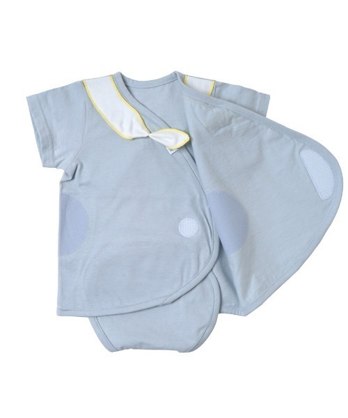 10mois（ディモワ）の「【10mois(ディモワ)】PATTO SATTO OMEKASHI  (半袖チーフ) 50-60cm・60-70cm（肌着・キッズ・サックスブルー/ホワイト・60-70cm/50-60cm）」の5枚目の写真