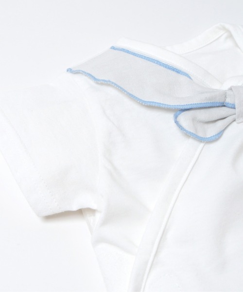 10mois（ディモワ）の「【10mois(ディモワ)】PATTO SATTO OMEKASHI  (半袖チーフ) 50-60cm・60-70cm（肌着・キッズ・サックスブルー/ホワイト・60-70cm/50-60cm）」の8枚目の写真