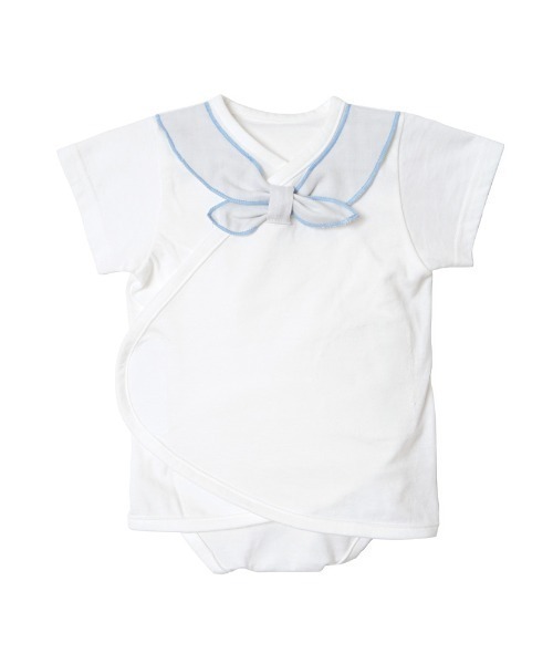 10mois（ディモワ）の「【10mois(ディモワ)】PATTO SATTO OMEKASHI  (半袖チーフ) 50-60cm・60-70cm（肌着・キッズ・サックスブルー/ホワイト・60-70cm/50-60cm）」の9枚目の写真