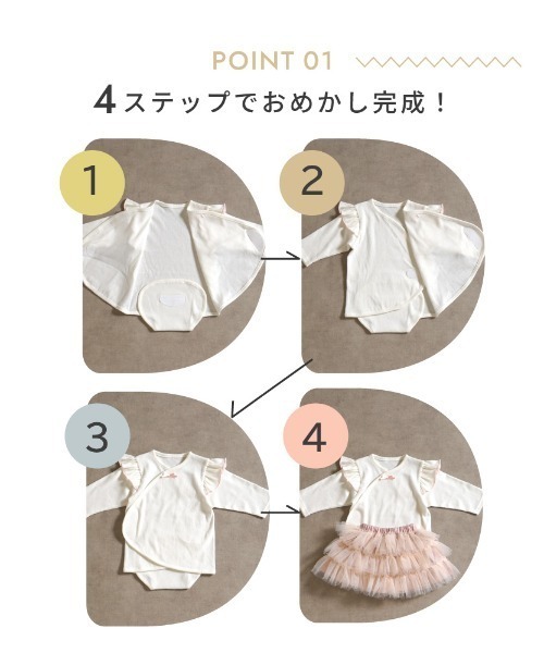 10mois（ディモワ）の「【10mois(ディモワ)】PATTO SATTO OMEKASHI  (半袖チーフ) 50-60cm・60-70cm（肌着・キッズ・サックスブルー/ホワイト・60-70cm/50-60cm）」の21枚目の写真