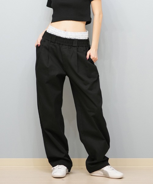Dickies（ディッキーズ）の「Dickies/ディッキーズ ウエストタグレイヤードチノパンツ 81120500（チノパンツ・レディース・ブラック/ベージュ/チャコール・M/L）」の4枚目の写真