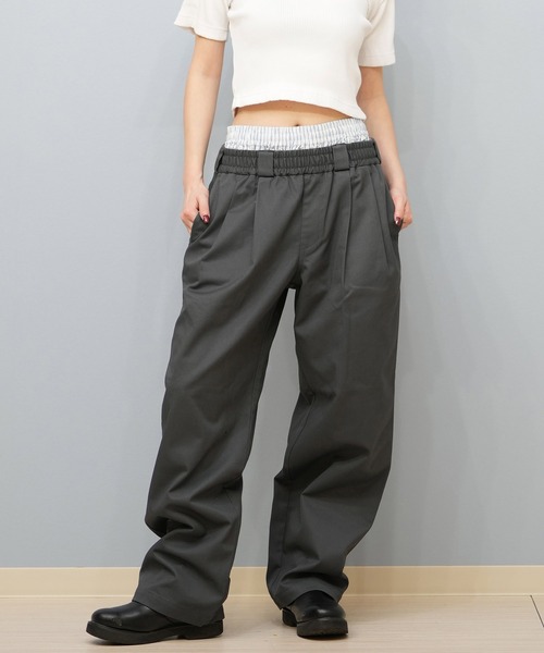 Dickies（ディッキーズ）の「Dickies/ディッキーズ ウエストタグレイヤードチノパンツ 81120500（チノパンツ・レディース・ブラック/ベージュ/チャコール・M/L）」の8枚目の写真